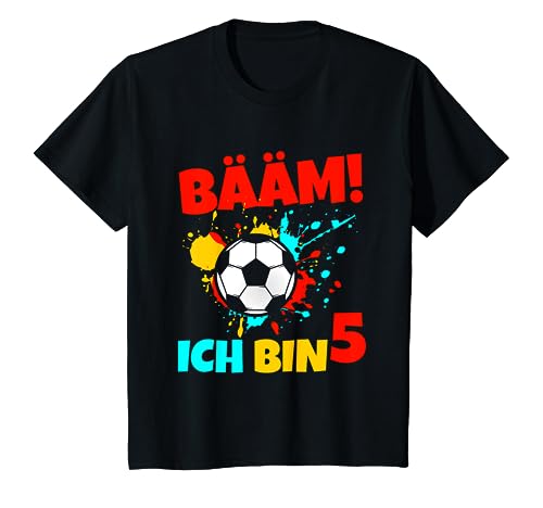 Kinder 5 Geburtstag Junge 5 Jahre Fussball Geschenk T-Shirt von BÄÄM 5. Kindergeburtstag Geschenk Ich bin 5 Jahre