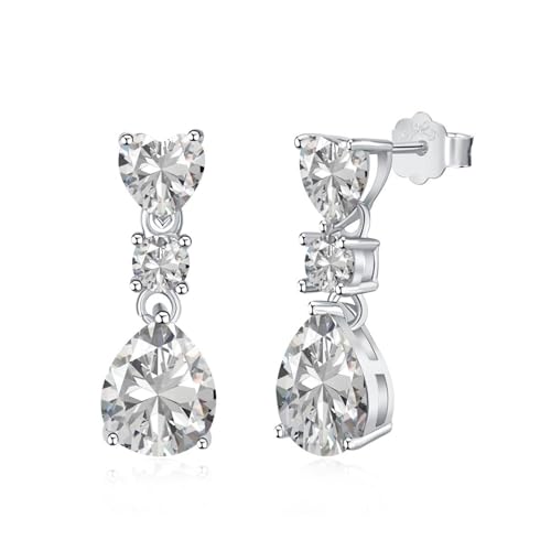 BAFAFA 100% 925 echtes Silber 8 * 10mm Saphir Labor Diamant Tropfen Ohrringe für Frauen Edelstein Verlobung Schmuck raffiniertes Geschenk weiblich, Achat von BAFAFA