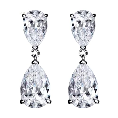 BAFAFA 925 Sterling Silber 7 * 10MM Birnenschliff Geschaffen Moissanit Edelstein Jahrestag Einfache Anhänger Ohrringe Nieten Exquisite Schmuck, Achat von BAFAFA