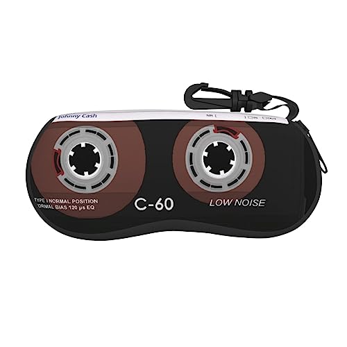 BAFAFA Alte Retro Musik Kassette Mixtape Gedruckt Sonnenbrille Weiche Fall Brillen Fall Tragbare Brillen Tasche Brille Schützen Fall, Schwarz , One size von BAFAFA