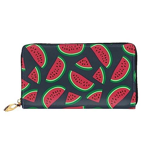 BAFAFA Damen-Geldbörse mit rotem Wassermelonen-Motiv, bedruckt, mit Reißverschluss, Geldbörse, Kartenhalter, Handy-Clutch, Schwarz, Einheitsgröße, klassisch, Schwarz , Einheitsgröße, Klassisch von BAFAFA