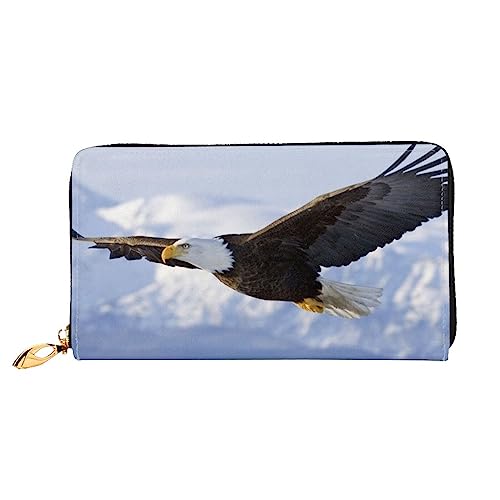 BAFAFA Flying Eagle Printed Leather Wallet Women Wallet Zipper Wallet Wristlet Wallet Card Holder Ladies Phone Clutch, Schwarz , Einheitsgröße, Klassisch von BAFAFA