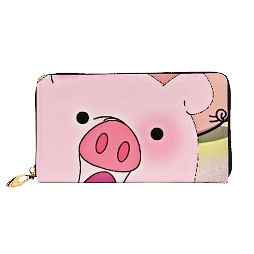 BAFAFA Funny Pigs Bedruckte Ledergeldbörse Damen Geldbörse Reißverschluss Geldbörse Handgelenktasche Kartenhalter Damen Handy Clutch, Schwarz, Einheitsgröße, klassisch, Schwarz , Einheitsgröße, von BAFAFA