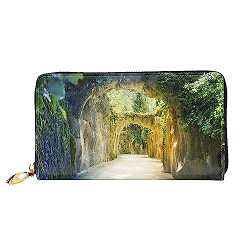 BAFAFA Gasse Bedruckte Ledergeldbörse Damen Geldbörse Reißverschluss Geldbörse Handgelenktasche Kartenhalter Damen Handy Clutch, Schwarz, Einheitsgröße, klassisch, Schwarz , Einheitsgröße, Klassisch von BAFAFA