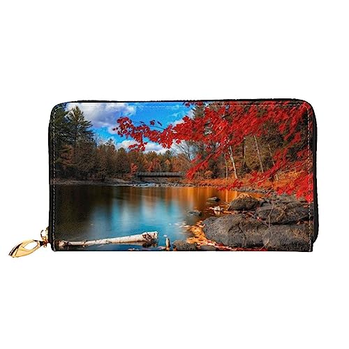 BAFAFA Killarney National Park Bedruckte Leder Geldbörse Damen Geldbörse Reißverschluss Brieftasche Wristlet Brieftasche Kartenhalter Damen Handy Clutch, Schwarz , Einheitsgröße, Klassisch von BAFAFA