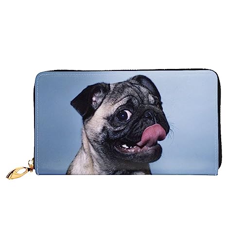 BAFAFA Lustige Hund Gedruckt Leder Brieftasche Frauen Brieftasche Reißverschluss Brieftasche Wristlet Brieftasche Kartenhalter Damen Telefon Kupplung, Schwarz , Einheitsgröße, Klassisch von BAFAFA