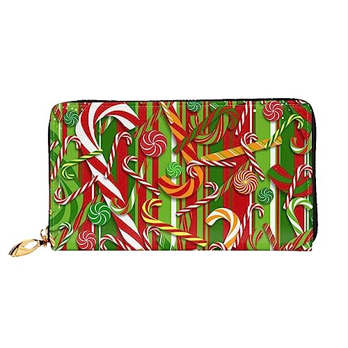 BAFAFA Merry Christmas Bedruckte Ledergeldbörse Damen Geldbörse Reißverschluss Geldbörse Handgelenktasche Kartenhalter Damen Handy Clutch, Schwarz, Einheitsgröße, klassisch, Schwarz , Einheitsgröße, von BAFAFA