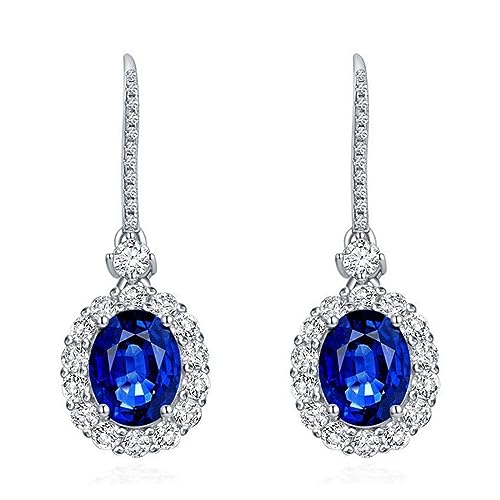 BAFAFA Ohrringe aus 100 % 925er Sterlingsilber mit Rubin und Saphir im Labor, Achat von BAFAFA