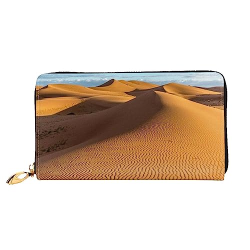 BAFAFA Sand Dunes in The Sahara Desert Printed Leather Wallet Women Wallet Zipper Wallet Wristlet Wallet Card Holder Ladies Phone Clutch, Schwarz , Einheitsgröße, Klassisch von BAFAFA