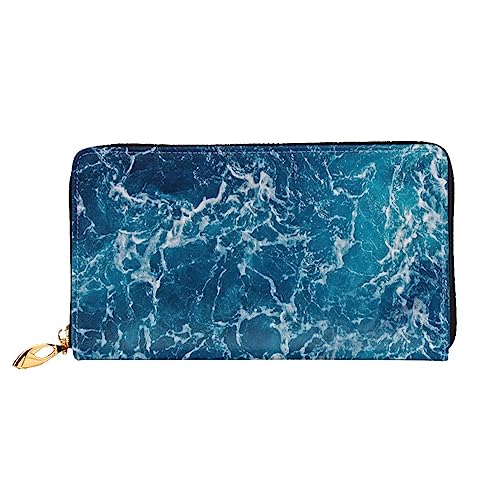 BAFAFA Sea seen from the top Printed Leather Wallet Women'S Wallet Zipper Wallet Wristlet Wallet Card Holder Ladies Phone Clutch, Black, One Size, Classic, Schwarz , Einheitsgröße, Klassisch von BAFAFA