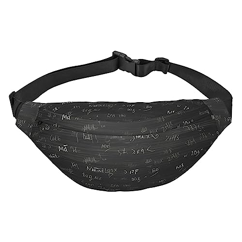 Blackboard Wallpaper Printed Belt Bag Waist Pouch Crossbody Waist Bag Pack Fanny Pack Bum Bag, Schwarz , Einheitsgröße von BAFAFA