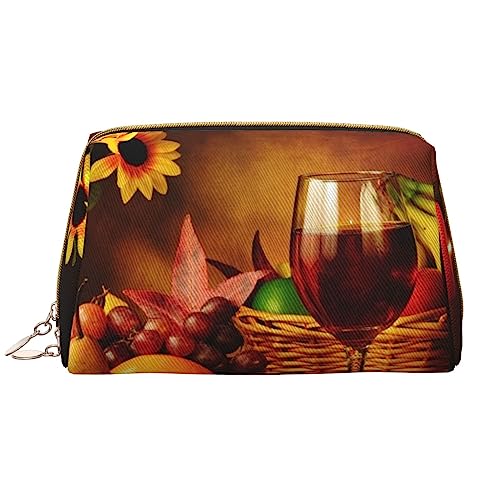 Blumen Dekorative Gedruckt Make-up Tasche Leder Kosmetiktasche Reise Kulturbeutel Frauen Organizer Taschen, Frisches Obst, Einheitsgröße, Taschen-Organizer von BAFAFA