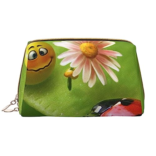 Blumen und Schmetterling gedruckt Make-up Tasche Leder Kosmetiktasche Reise Kulturbeutel Frauen Organizer Taschen, love, Einheitsgröße, Taschen-Organizer von BAFAFA