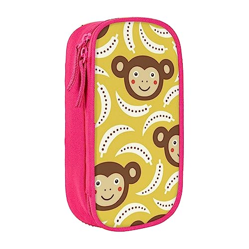 Clever Monkey bedruckte Kosmetiktasche tragbare Make-up-Tasche Reise Schmuck Fall Handtasche Geldbörse Beutel schwarz, rose, Einheitsgröße von BAFAFA