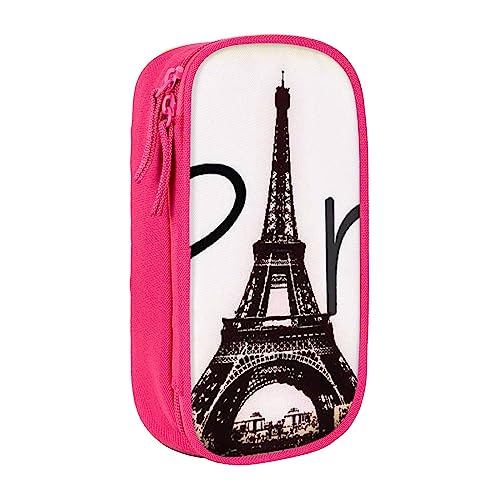 Eiffelturm Liebe Paris bedruckte Kosmetiktasche tragbare Make-up-Tasche Reise Schmuck Fall Handtasche Geldbörse Beutel schwarz, rose, Einheitsgröße von BAFAFA