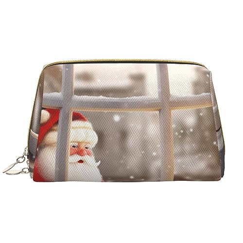 Farbige Frösche und Libellen Gedruckt Make-up Tasche Leder Kosmetiktasche Reise Kulturbeutel Frauen Organizer Taschen, Fensterbank Weihnachten, Einheitsgröße, Taschen-Organizer von BAFAFA