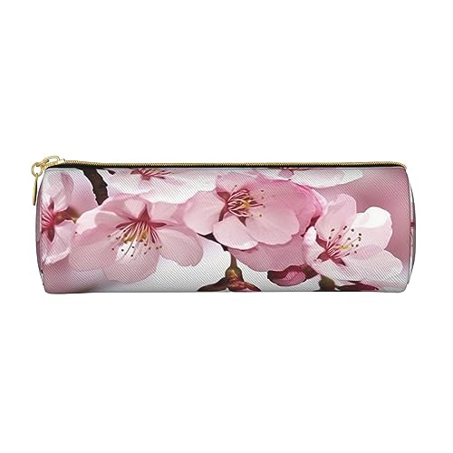 Federmäppchen, buntes Galaxie-bedrucktes Leder-Federmäppchen, Federmäppchen, Kosmetiktasche, Make-up-Tasche, Büro-Aufbewahrungstasche für Männer und Frauen, Cherry Blossom, Einheitsgröße von BAFAFA