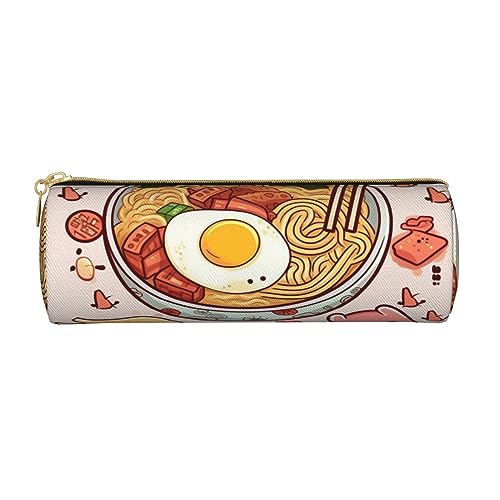 Federmäppchen aus Leder mit Blumen-Motiv, Stifteetui, Kosmetiktasche, Make-up-Tasche, Büro-Aufbewahrungstasche für Männer und Frauen, Leckerer Süßer Ramen, Einheitsgröße, Für Reisen von BAFAFA