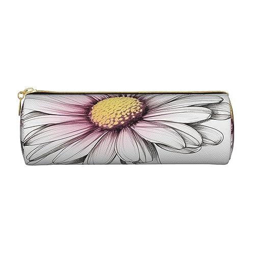 Federmäppchen aus Leder mit Blumen-Motiv, Stifteetui, Kosmetiktasche, Make-up-Tasche, Büro-Aufbewahrungstasche für Männer und Frauen, Zeichnung Blume, Einheitsgröße von BAFAFA