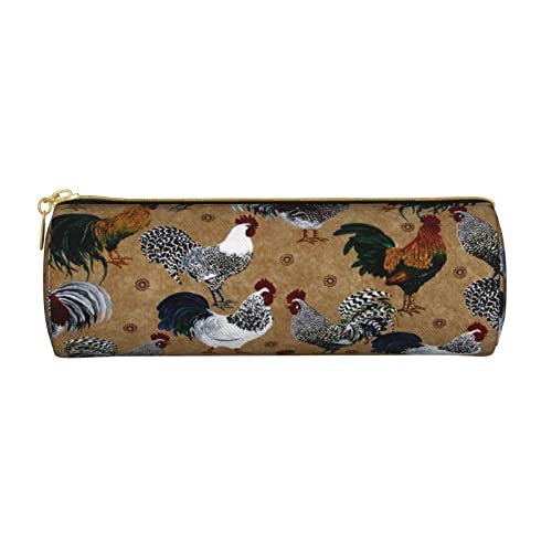 Federmäppchen mit Hahn-Motiv, bedrucktes Leder-Federmäppchen, Stiftetasche, Kosmetiktasche, Make-up-Tasche, Büro-Aufbewahrungstasche für Männer und Frauen, Shine Rooster, Einheitsgröße von BAFAFA