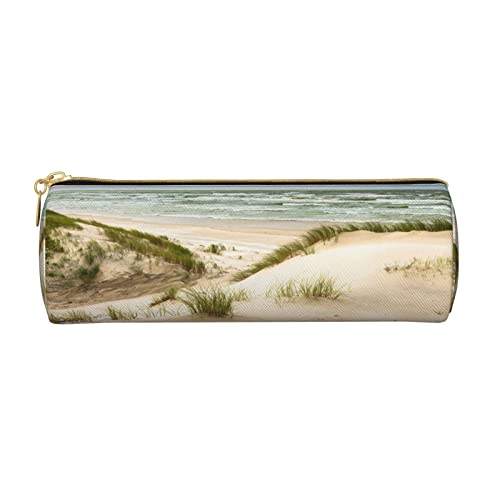 Federmäppchen mit Schaf- und Lämmer-Motiv, bedrucktes Leder, Stifteetui, Kosmetiktasche, Make-up-Tasche, Büro-Aufbewahrungstasche für Männer und Frauen, Seaside Grand Waves Tidal, Einheitsgröße von BAFAFA