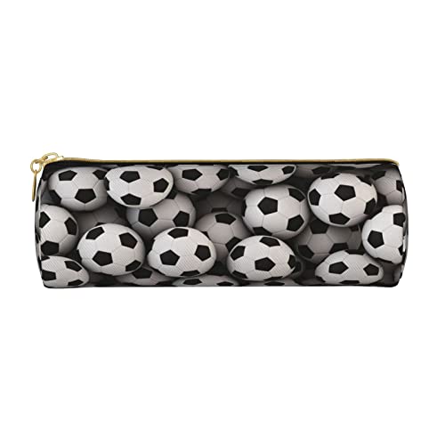 Federmäppchen mit Sportball-Muster, bedrucktes Leder-Federmäppchen, Federmäppchen, Kosmetiktasche, Make-up-Tasche, Büro-Aufbewahrungstasche für Männer und Frauen, Fußballsee, Einheitsgröße von BAFAFA