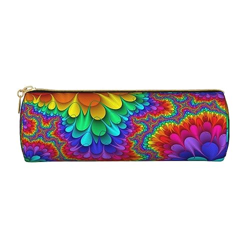 Federmäppchen mit Strandriff-Motiv, bedrucktes Leder-Federmäppchen, Stiftetasche, Kosmetiktasche, Make-up-Tasche, Büro-Aufbewahrungstasche für Männer und Frauen, Rainbow Tie Dye-Red, Einheitsgröße von BAFAFA