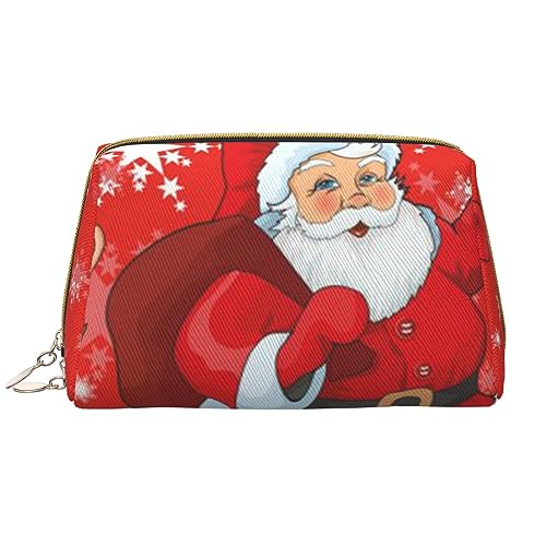 Flying Eagle Gedruckt Make-up Tasche Leder Kosmetiktasche Reise Kulturbeutel Frauen Organizer Taschen, Weihnachtsmann Rentier und Schneemann mit Schneeflocke, Einheitsgröße, Taschen-Organizer von BAFAFA