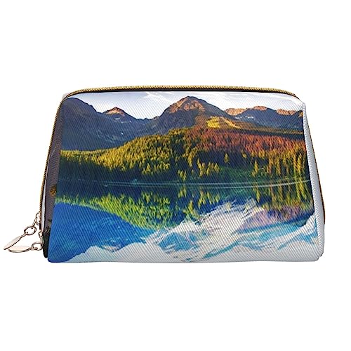 Friedlicher See Gedruckt Make-up Tasche Leder Kosmetiktasche Reise Kulturbeutel Frauen Organizer Taschen, Friedlicher See, Einheitsgröße, Taschen-Organizer von BAFAFA