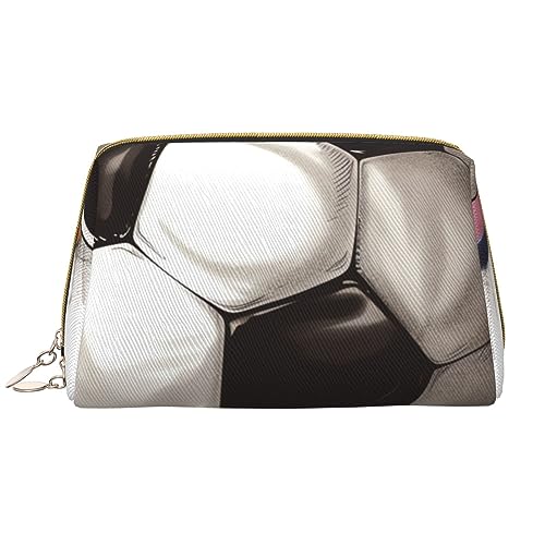 Frohe Weihnachten Gedruckt Make-up Tasche Leder Kosmetiktasche Reise Kulturbeutel Frauen Organizer Taschen, Fußball Zeichnung, Einheitsgröße, Taschen-Organizer von BAFAFA