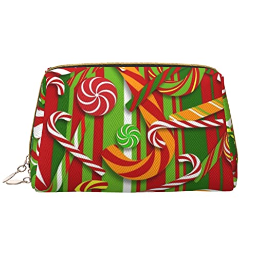 Frohe Weihnachten Gedruckt Make-up Tasche Leder Kosmetiktasche Reise Kulturbeutel Frauen Organizer Taschen, weihnachtsmotiv, Einheitsgröße, Taschen-Organizer von BAFAFA