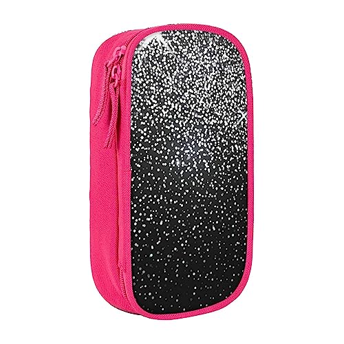 Glänzende silberne Glitzer bedruckte Kosmetiktasche Tragbare Make-up-Tasche Reise Schmuck Fall Handtasche Geldbörse Beutel Schwarz, rose, Einheitsgröße von BAFAFA