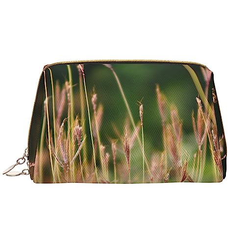 Grüner Wald Schmetterling Gedruckt Make-up Tasche Leder Kosmetiktasche Reise Kulturbeutel Frauen Organizer Taschen, Gräser Blick, Einheitsgröße, Taschen-Organizer von BAFAFA