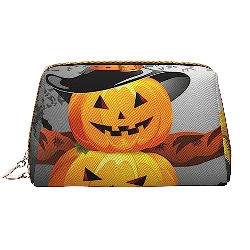 Husky Dogs Bedruckte Make-up-Tasche Leder Kosmetiktasche Reise Kulturbeutel Frauen Organizer Taschen, Halloween Kürbisse, Einheitsgröße, Taschen-Organizer von BAFAFA