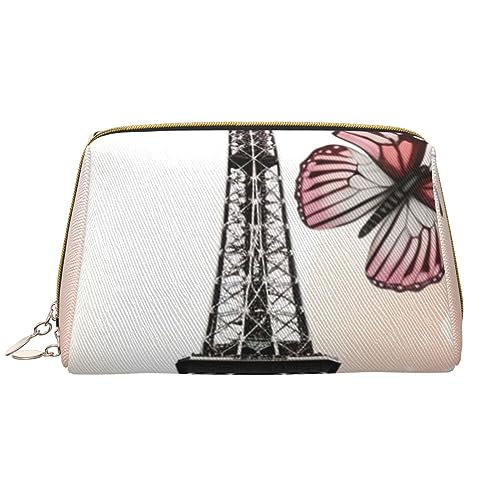 Klavier Musik Symbol Gedruckt Make-up Tasche Leder Kosmetiktasche Reise Kulturbeutel Frauen Organizer Taschen, Paris Turm und Schmetterling, Einheitsgröße, Taschen-Organizer von BAFAFA