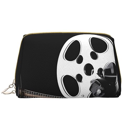 Klettern Sport Gedruckt Make-up Tasche Leder Kosmetiktasche Reise Kulturbeutel Frauen Organizer Taschen, Projektor Film, Einheitsgröße, Taschen-Organizer von BAFAFA