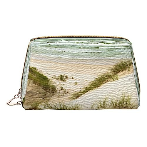 Kosmetiktasche mit Aufdruck "Seaside Grand Waves" mit Tidal-Motiv, Reise-Make-up-Organizer, Kosmetikpinseltasche, Leder-Make-up-Tasche, Kulturbeutel für Damen, weiß, Einheitsgröße, weiß, Einheitsgröße von BAFAFA