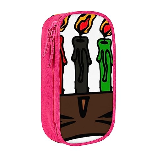 Kwanzaa Kosmetiktasche mit Kerzen-Motiv, tragbar, für Reisen, Schmuck, Handtasche, Geldbörse, Schwarz, rose, Einheitsgröße von BAFAFA