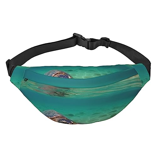 Lord Howe Island Sea Turtle Printed Belt Bag Waist Pouch Crossbody Waist Bag Pack Fanny Pack Bum Bag, Schwarz , Einheitsgröße von BAFAFA