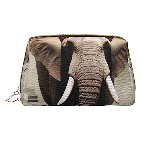 Make-up-Tasche mit gebrochener Wand, Elefant, bedruckt, Reise-Make-up-Organizer, Kosmetikpinseltasche, Leder-Make-up-Tasche, Reißverschluss-Tasche, Kulturbeutel für Damen, weiß, Einheitsgröße, weiß, von BAFAFA