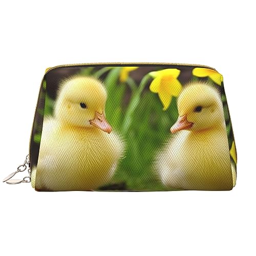 Nette Nilpferde Gedruckt Make-up Tasche Leder Kosmetiktasche Reise Kulturbeutel Frauen Organizer Taschen, Niedliche Baby-Enten, Einheitsgröße, Taschen-Organizer von BAFAFA