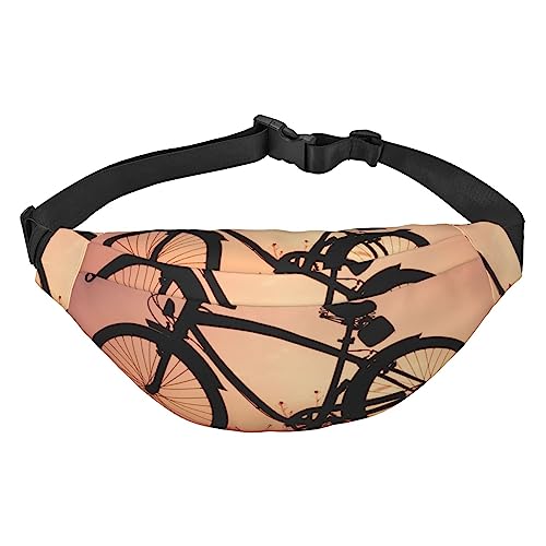 Road Bicycle Printed Belt Bag Waist Pouch Crossbody Waist Bag Pack Fanny Pack Bum Bag, Schwarz , Einheitsgröße von BAFAFA