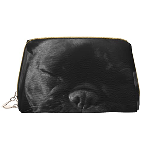 Sand Dünen in der Sahara Wüste Gedruckt Make-up Tasche Leder Kosmetiktasche Reise Kulturbeutel Frauen Organizer Taschen, Französische Bulldogge, Einheitsgröße, Taschen-Organizer von BAFAFA