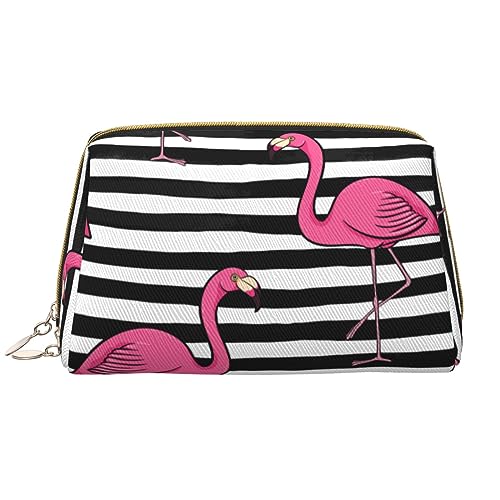 Sand Dünen in der Sahara Wüste Gedruckt Make-up Tasche Leder Kosmetiktasche Reise Kulturbeutel Frauen Organizer Taschen, Rosa Flamingo, Einheitsgröße, Taschen-Organizer von BAFAFA