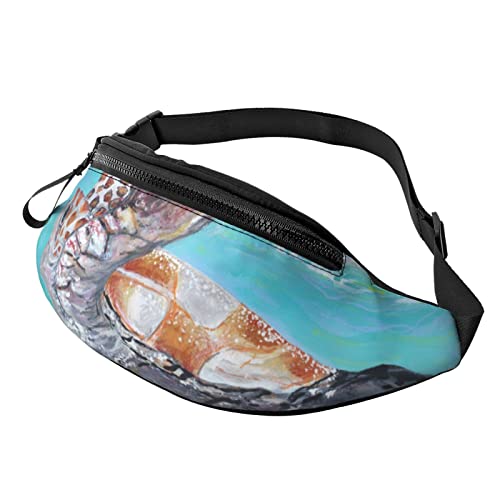 Sea Turtle Baby Printed Fanny Packs Waist Bag Belt Bag Crossbody Bag Waist Pack Bum Hip Bag, Schwarz , Einheitsgröße von BAFAFA