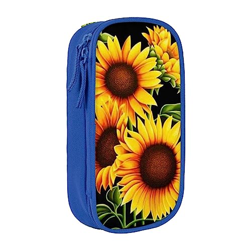 Sommer Sonnenblume gedruckt Kosmetiktasche Tragbare Make-up Tasche Reise Schmuck Fall Handtasche Geldbörse Beutel Schwarz, blau, Einheitsgröße von BAFAFA