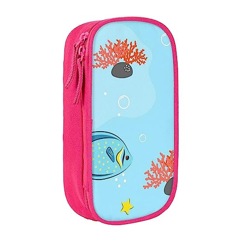 Unterwasserfisch bedruckte Kosmetiktasche Tragbare Make-up-Tasche Reise Schmuck Fall Handtasche Geldbörse Beutel Schwarz, rose, Einheitsgröße von BAFAFA