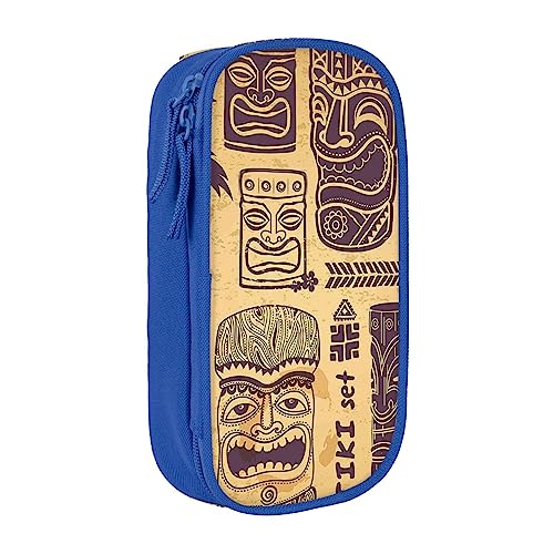 Vintage Aloha Tiki Muster gedruckt Kosmetiktasche Tragbare Make-up Tasche Reise Schmuck Fall Handtasche Geldbörse Beutel Schwarz, blau, Einheitsgröße von BAFAFA