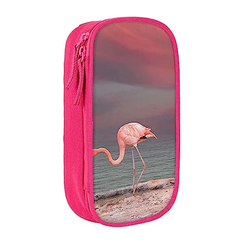 Vivid Flamingo bedruckte Kosmetiktasche tragbare Make-up-Tasche Reise Schmuck Fall Handtasche Geldbörse Beutel schwarz, rose, Einheitsgröße von BAFAFA