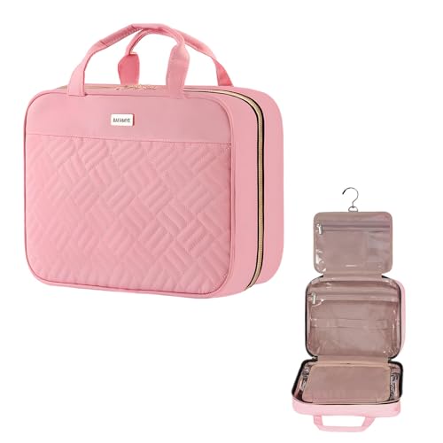 BAFMYE Reise-Kulturbeutel für Damen, wasserabweisend, Make-up-Kosmetiktasche, Pink von BAFAMYE